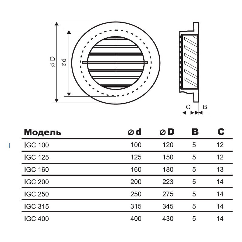 IGC-315 решетка наружная