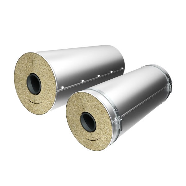 Цилиндры теплоизоляционные PIPEWOOL 150 Alu, кашированные алюминиевой фольгой, Ø18–1020 мм, толщина 20–100 мм